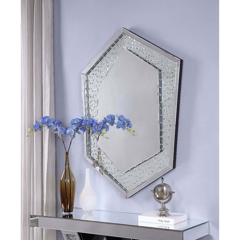Nysa Accent 31"x47" Mirror, Mirrored & Faux Crystals Acme
