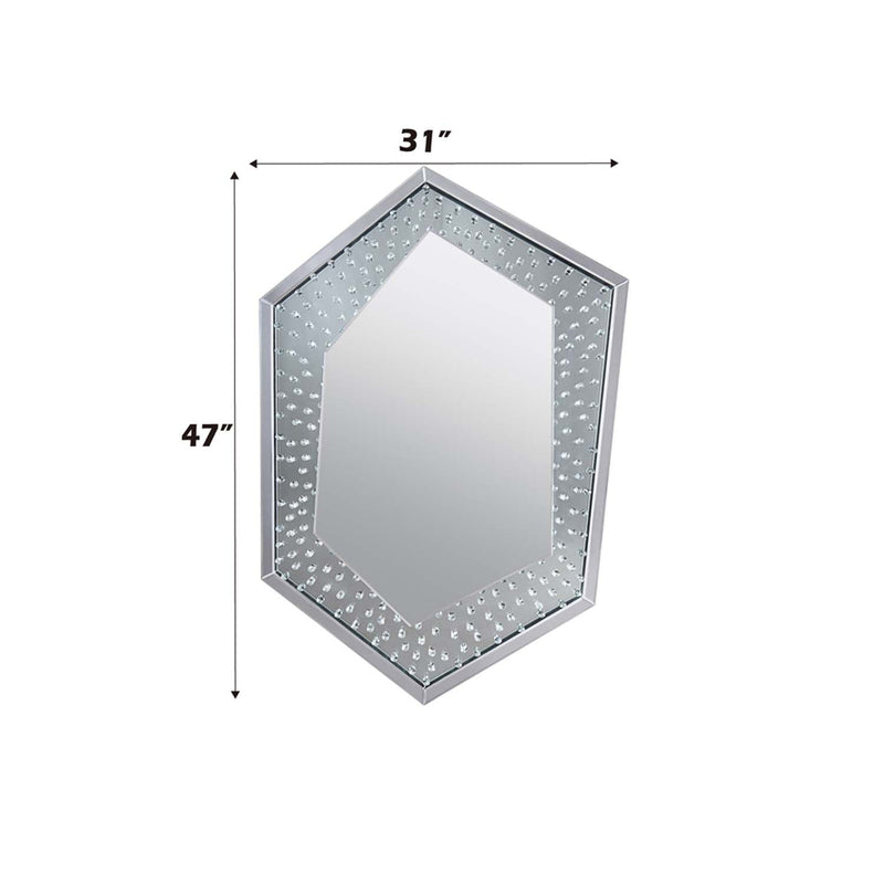 Nysa Accent 31"x47" Mirror, Mirrored & Faux Crystals Acme