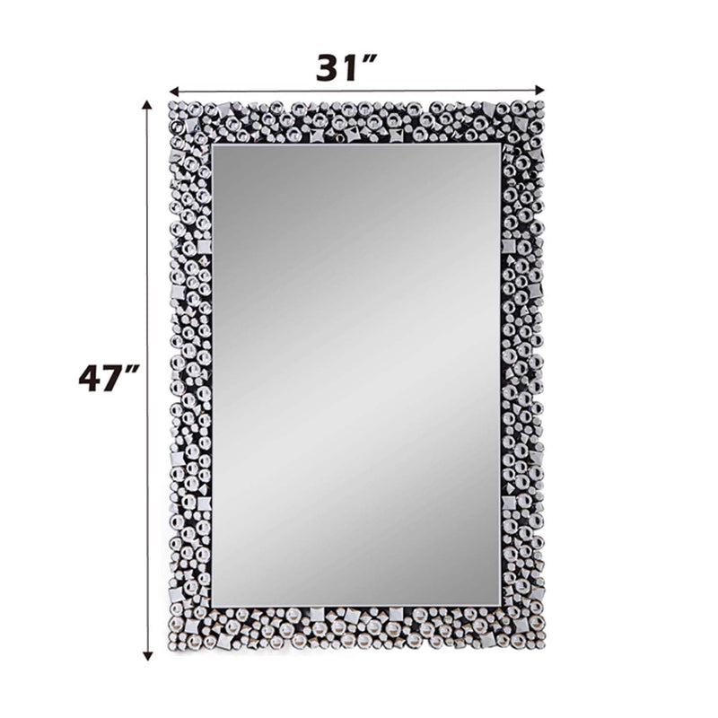 Kachina Accent 31"x47" Mirror, Mirrored & Faux Gems Acme