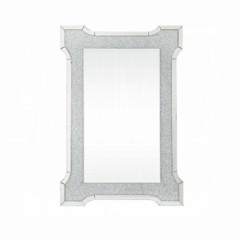 Noralie Accent 31"x47" Mirror, Mirrored & Faux Diamonds Acme