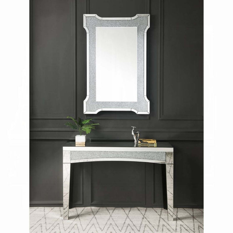 Noralie Accent 31"x47" Mirror, Mirrored & Faux Diamonds Acme