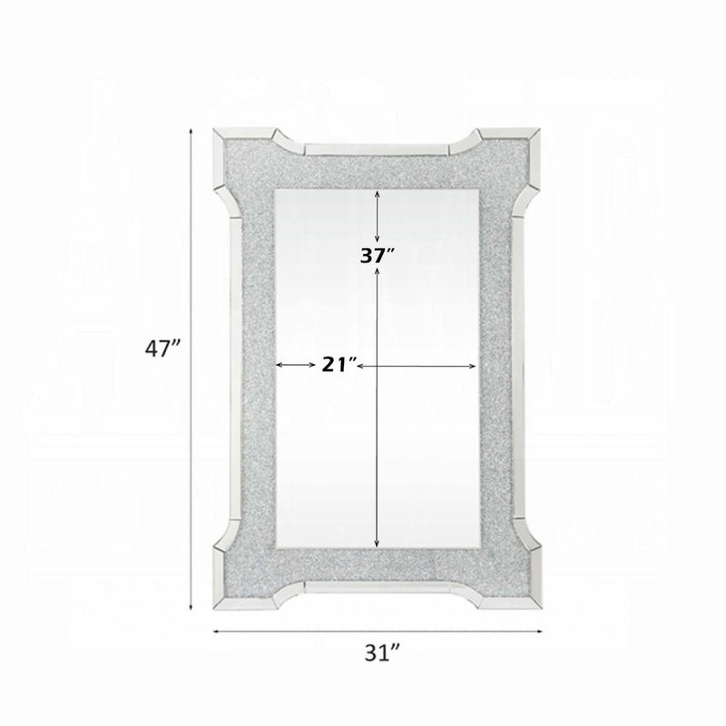 Noralie Accent 31"x47" Mirror, Mirrored & Faux Diamonds Acme