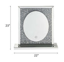 Noralie Accent 22"x23" Mirror w/Led, Mirrored & Faux Diamonds Acme