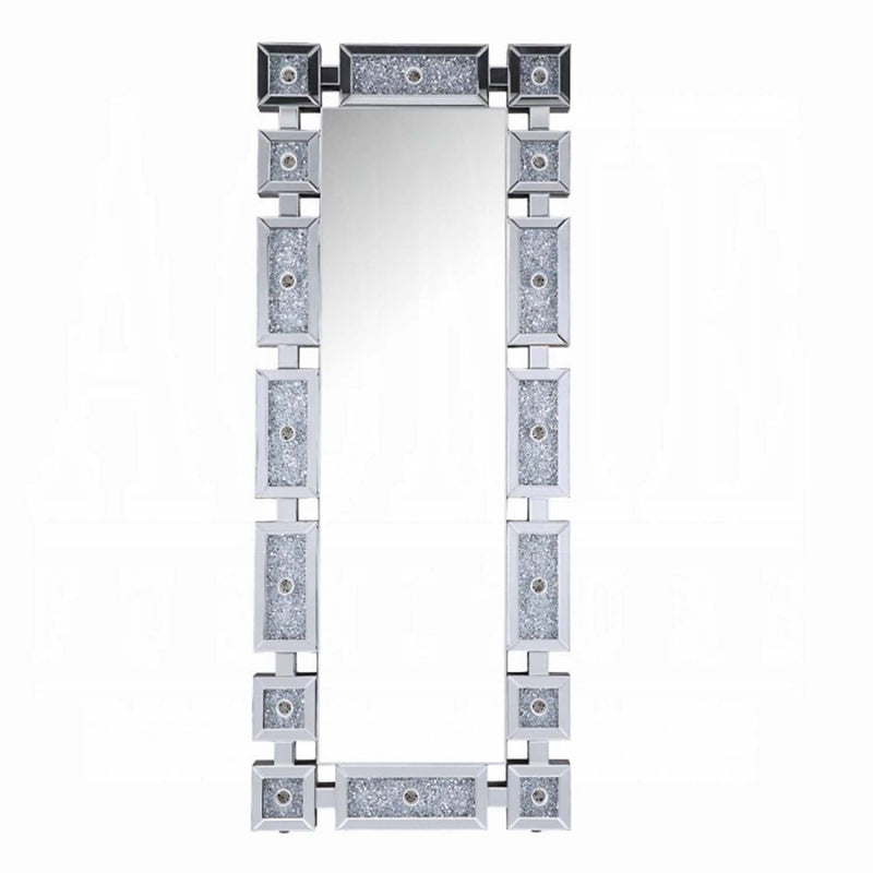 Noralie Floor 26"x63" Mirror, Mirrored & Faux Diamonds Acme