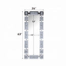 Noralie Floor 26"x63" Mirror, Mirrored & Faux Diamonds Acme