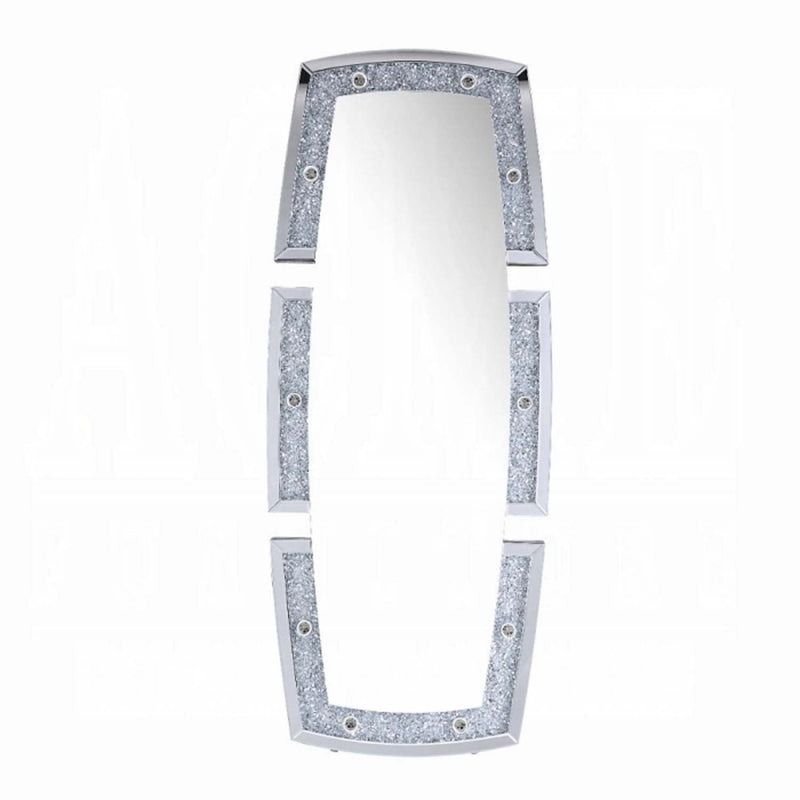 Noralie Floor 26"x63" Mirror, Mirrored & Faux Diamonds Acme