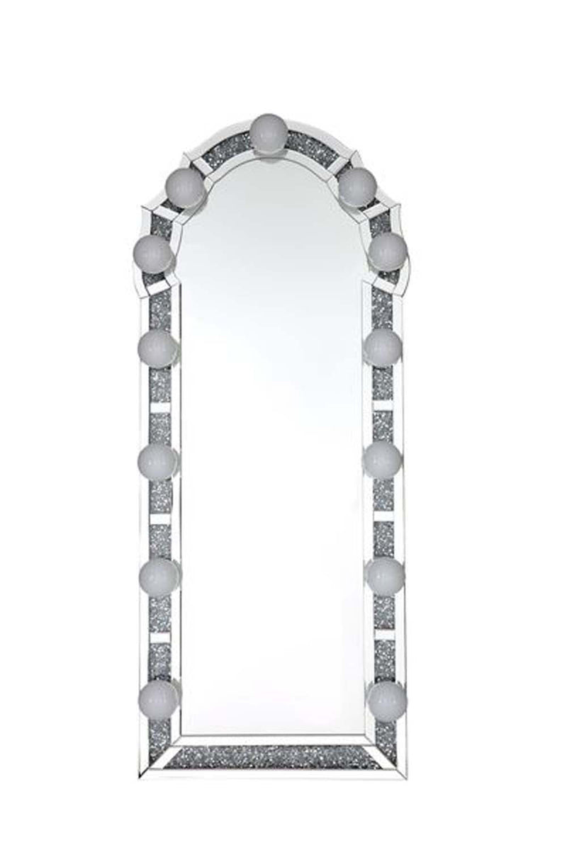Noralie Floor 27"x63" Mirror, Mirrored & Faux Diamonds Acme