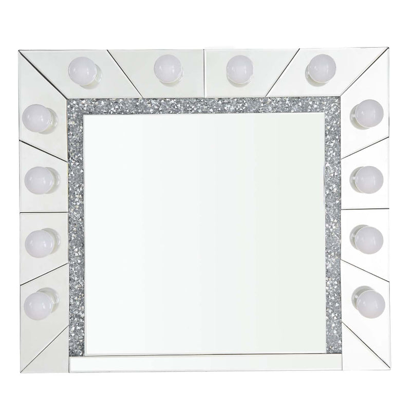Noralie Accent 32"x28" Mirror, Mirrored & Faux Diamonds Acme