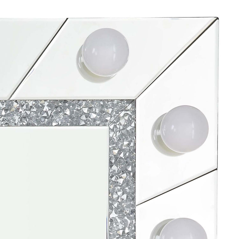 Noralie Accent 32"x28" Mirror, Mirrored & Faux Diamonds Acme