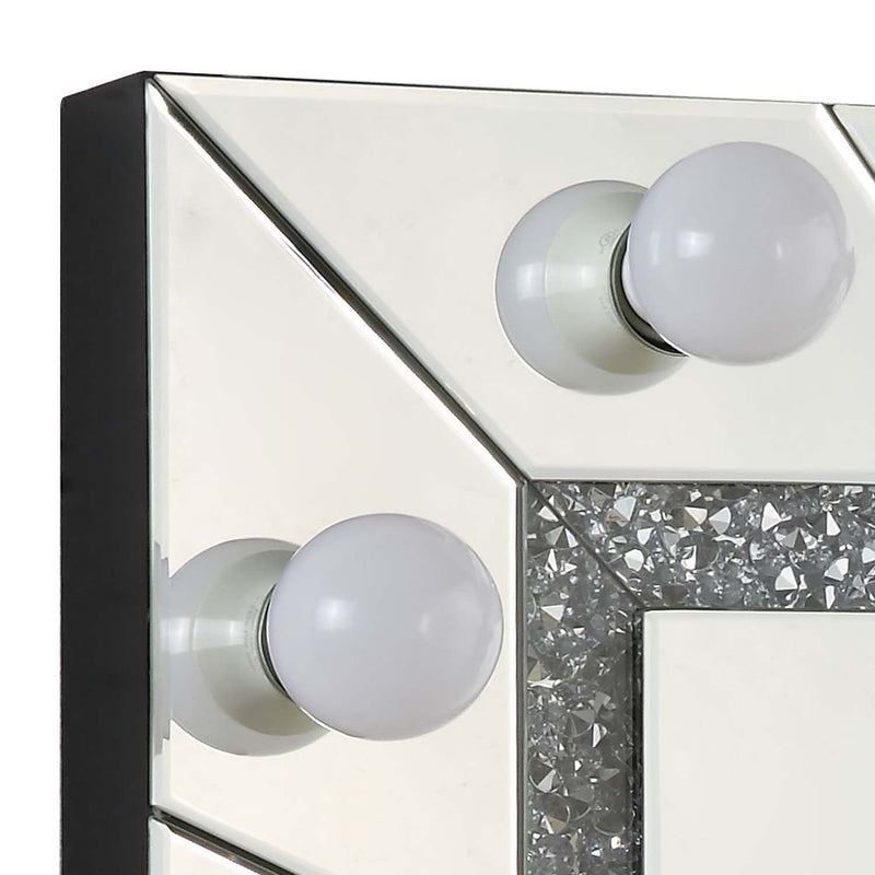 Noralie Accent 32"x28" Mirror, Mirrored & Faux Diamonds Acme