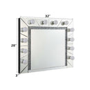 Noralie Accent 32"x28" Mirror, Mirrored & Faux Diamonds Acme