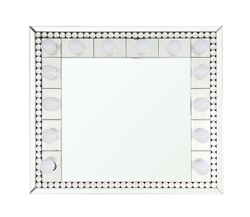 Farai Accent 32"x28" Mirror, Mirrored & Faux Crystal Diamonds Acme