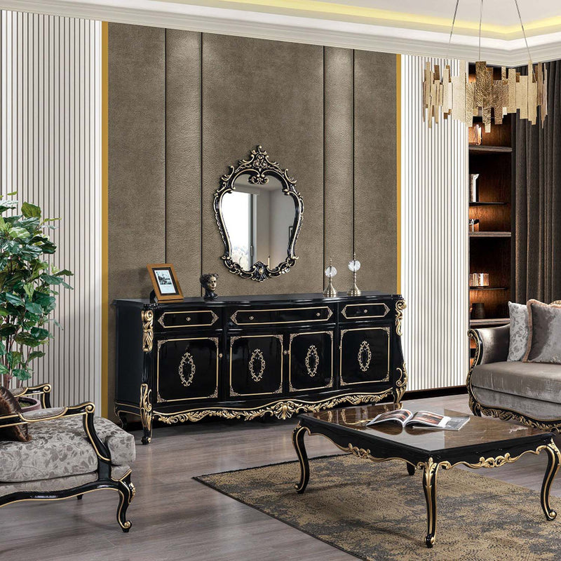 Betria 31.5"x43.31" Mirror, Gold & Black Finish Acme