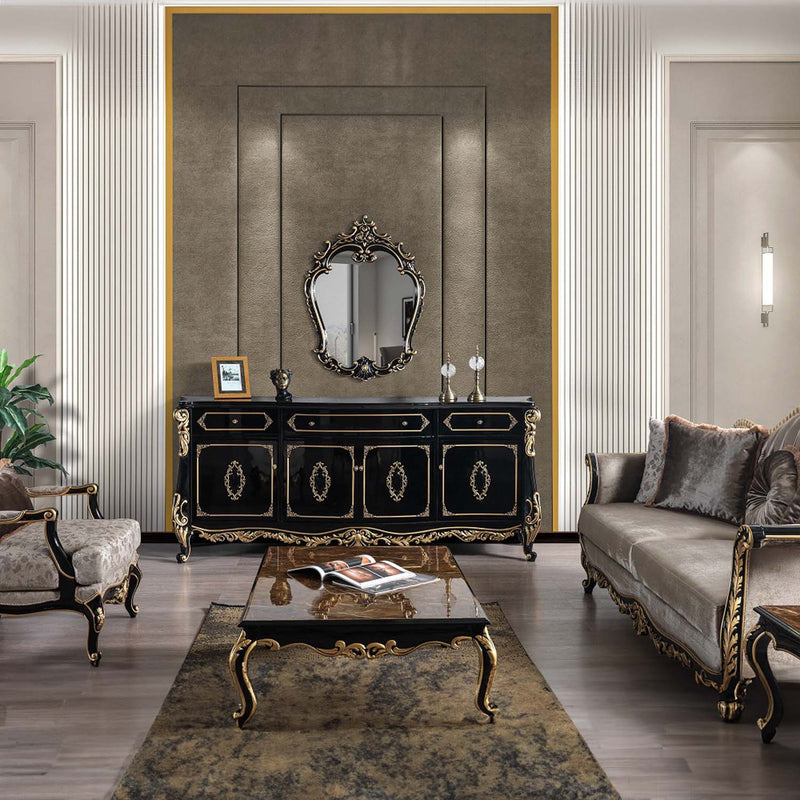Betria 31.5"x43.31" Mirror, Gold & Black Finish Acme