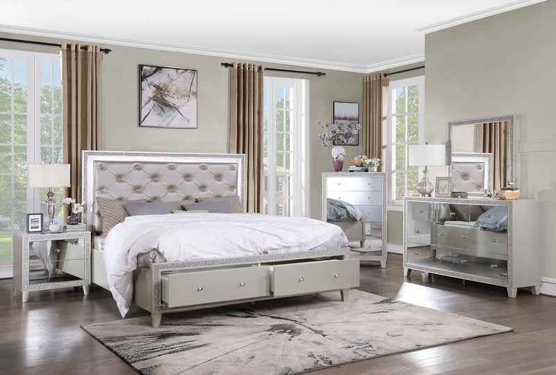 Sliverfluff 38"x36" Mirror, Mirrored & Champagne Finish Acme