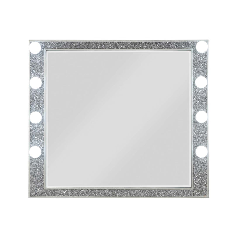 Sliverfluff 41"x36" Mirror w/Light, Mirrored & Champagne Finish Acme