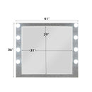 Sliverfluff 41"x36" Mirror w/Light, Mirrored & Champagne Finish Acme