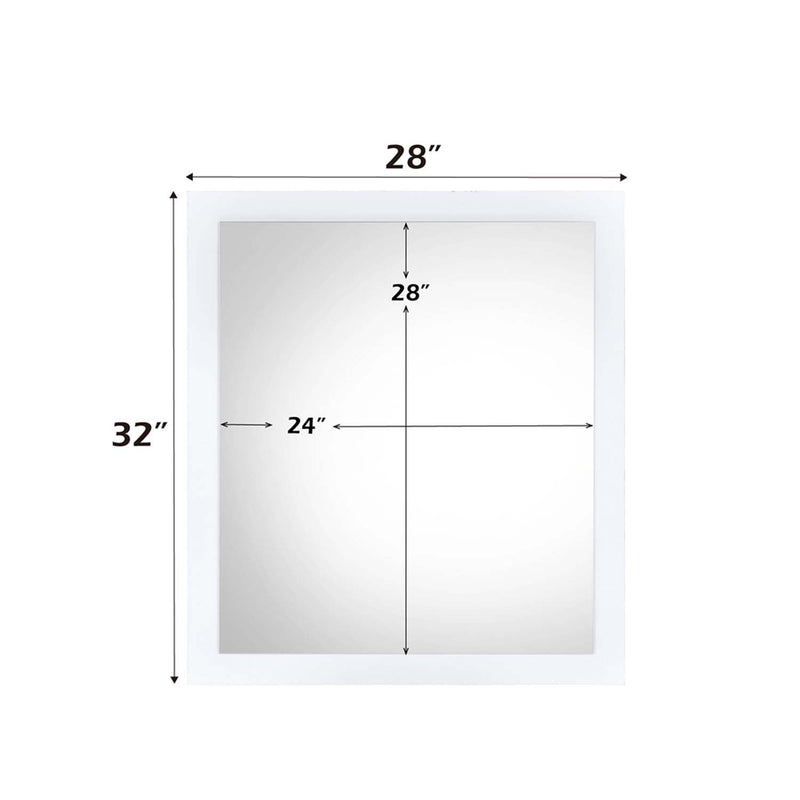 Perse 28"x32" Mirror, White Finish Acme