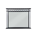 Varian II 52"x42" Mirror, Mirrored, Black & Sliver Finish Acme