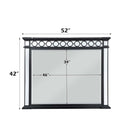 Varian II 52"x42" Mirror, Mirrored, Black & Sliver Finish Acme