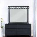 Varian II 52"x42" Mirror, Mirrored, Black & Sliver Finish Acme