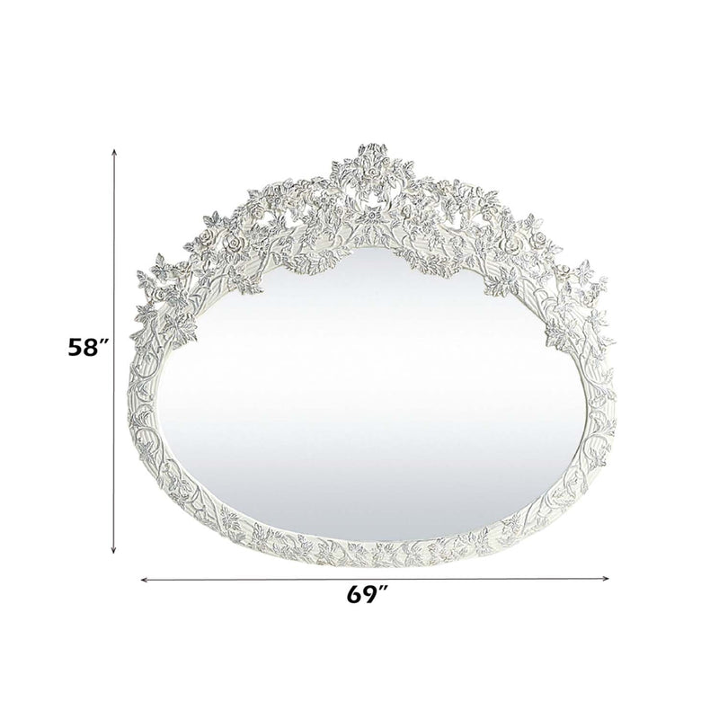 Vanaheim 69"x58" Mirror, Antique White Finish Acme