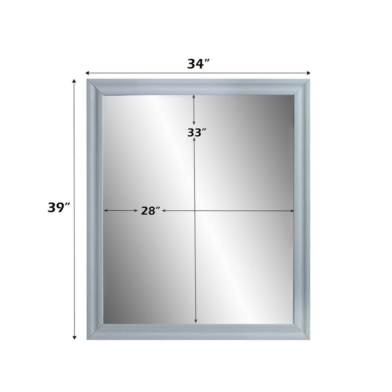 Gaines 34"x39" Mirror, Gray High Gloss Finish Acme