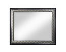 Nicola 46"x34" Mirror, Silver Faux Leather & Black Finish Acme