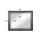 Nicola 46"x34" Mirror, Silver Faux Leather & Black Finish Acme