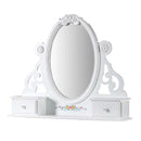 Flora 47"x38" Mirror w/Jewlery, White Finish Acme