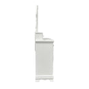 Flora 47"x38" Mirror w/Jewlery, White Finish Acme