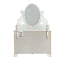 Flora 47"x38" Mirror w/Jewlery, White Finish Acme