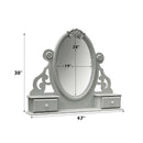 Flora 47"x38" Mirror w/Jewlery, Gray Finish Acme