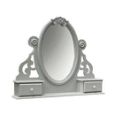 Flora 47"x38" Mirror w/Jewlery, Gray Finish Acme