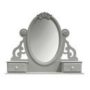 Flora 47"x38" Mirror w/Jewlery, Gray Finish Acme
