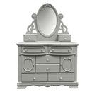 Flora 47"x38" Mirror w/Jewlery, Gray Finish Acme
