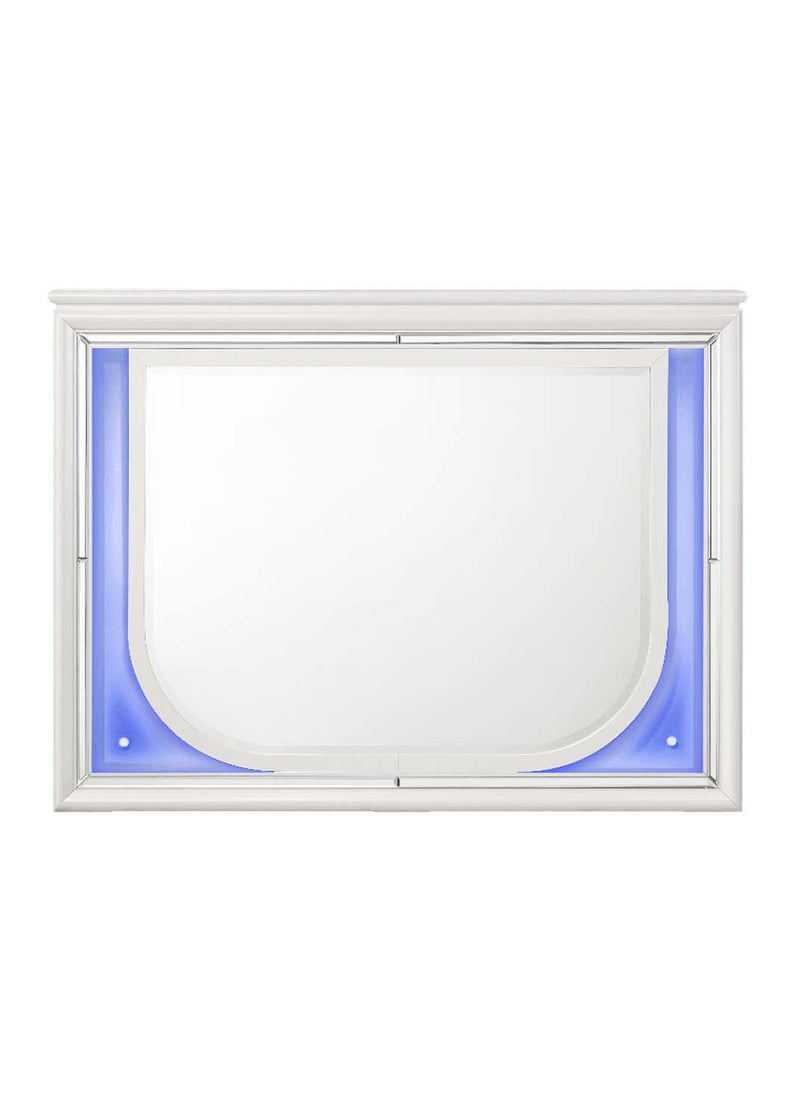 Tarian 47.24"x35.63" Mirror w/Led, Pearl White Finish Acme