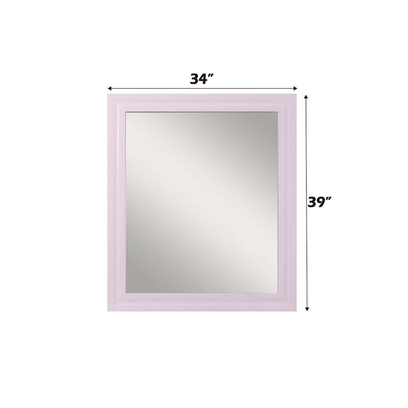 Gaines 34"x39" Mirror, Pink High Gloss Finish Acme