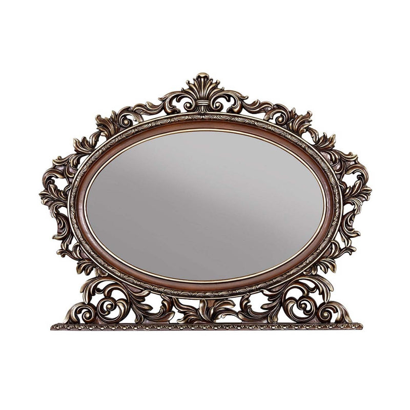 Devany OVAL 52.75"x42.5" Mirror, Cherry Finish Acme