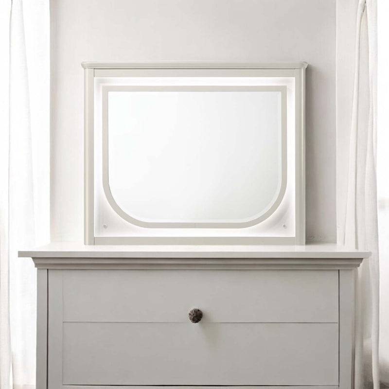 Laveda 45"x36" Mirror w/LED, Pearl White Finish Acme