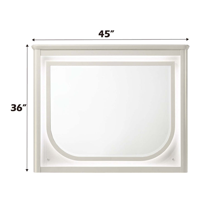 Laveda 45"x36" Mirror w/LED, Pearl White Finish Acme