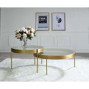 Andover 2PC Nesting Table Set, Clear Glass & Gold Finish Acme