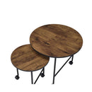 Oblis 2PC Nesting Table Set, Vintage Oak Finish Acme