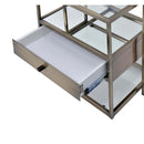 Enca 2PC Nesting Table Set, Clear Glass & Antique Brass Finish Acme