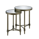 Aditya Nesting Table, Mirrored & Antique Brass Finish Acme