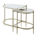 Zaba Nesting Table, Glass Top & Silver Finish Acme