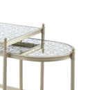 Zaba Nesting Table, Glass Top & Silver Finish Acme