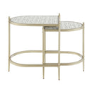 Zaba Nesting Table, Glass Top & Silver Finish Acme
