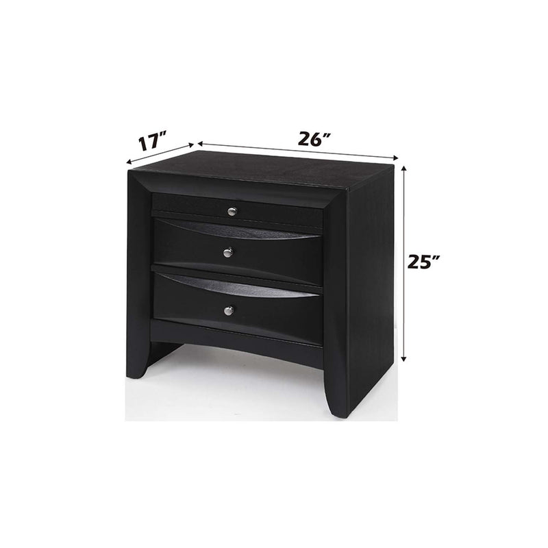 Ireland Nightstand, Black Finish Acme