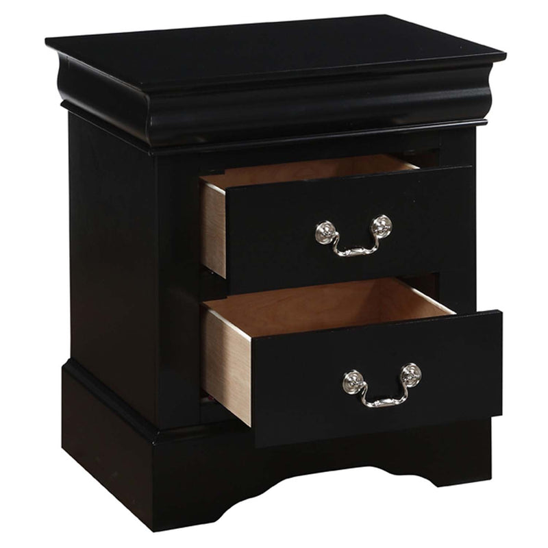 Louis Philippe III Nightstand, Black Finish Acme